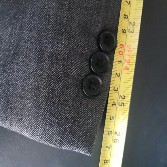 Boulevard Club SZ 46R 100% Wool Light Charcoal Herringbone Men's Sport Jacket - Picture 13 of 14